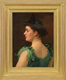 James Carroll Beckwith, Girl in Green, Oil on canvas