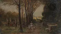 Giuseppe De Nittis, A Day in the Park, Oil on canvas