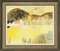 Albert Zavaro, Port De Marsailles, Oil on canvas