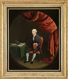 Unsigned, Portrait of a Seated Gentleman with Book “Laws of Elections, Oil on canvas
