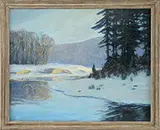 Horace Brown, Winding River in Winter Snow, Oil on canvas