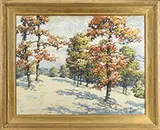 George Jensen, Fall Snow, Oil on board
