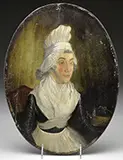 Unsigned, Oval Portrait of a Woman, Oil on wood panel