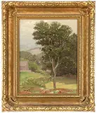 Laura Miller, Landscape with Tree and Barn, Oil on canvas