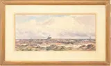 Charles Sim Mottram, Ships on Open Ocean, Watercolor