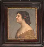 Ferenc Ingomár, Portrait of a Young Woman, Oil on canvas