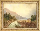 Albert Schoenbeck, Ausfluss Des Inn Aus Dan Morizer, Oil on canvas