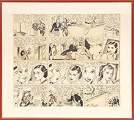 Four Dixie Dugan Original Cartoons by John H. Striebel, Pen and ink on hard stock, offered Feb 2014