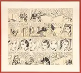 John H. Striebel, Four Dixie Dugan Original Cartoons, Pen and ink on hard stock