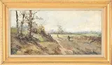O. Garulli, Figures on a Dirt Road, Oil on canvas