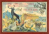 E. Mirabet, The Great Chang and Fak-Hong’s United Magicians Presents the Noe Ark, Color lithograph on paper depicting a beached arc with unloaded animals, birds & reptiles