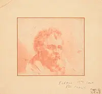 Unsigned, Portrait of a Man’s Head, Red chalk on paper