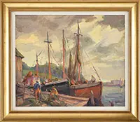 Summer Day – Gloucester by Robert G. Blue, Oil on canvas, offered Aug 2013