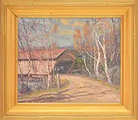 Fall Birches by Robert G. Blue, Oil on canvas, offered Aug 2013