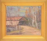 Robert G. Blue, Fall Birches, Oil on canvas