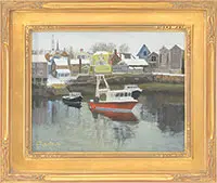 Paul Goodnow, Rockport Harbor, Oil on masonite