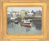 Paul Goodnow, Rockport Harbor, Oil on masonite
