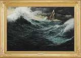 Donald H. Curley, Running the Grand Banks, Oil on masonite