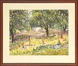 Charles Peter Demetropoulos, Frog Pond, Boston Common, Watercolor on paper