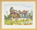 Charles Peter Demetropoulos, Victorian Home, Watercolor on paper