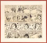 Four Dixie Dugan Original Cartoons by John H. Striebel, Pen and ink on hard stock, offered Aug 2013