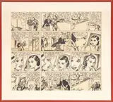 John H. Striebel, Four Dixie Dugan Original Cartoons, Pen and ink on hard stock