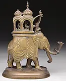 Unsigned, Elephant Figural Hookah Lighter, Bronze