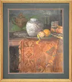 Salvitore Fortunato Grasso, Table Top Still Life, Oil on board