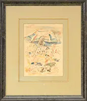 Busy Beach by Chaim Gross, Watercolor and ink on paper, offered Aug 2013