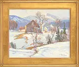 Mike Graves, Farmstead in Winter, Oil on canvas