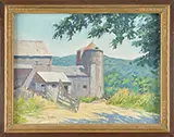 Anton Kamp, Study of a Barn, Oil on canvas