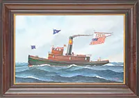 Tugboat “Ideal by Jerome Howes, Oil on masonite, offered Aug 2013