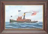 Jerome Howes, Tugboat “Ideal, Oil on masonite