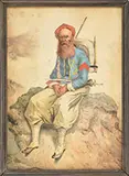 Ralph Wormeley Curtis, Portrait of a Zouave Soldier, Watercolor
