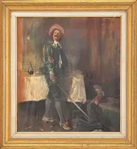 Cavalier with Sword and Fallen Victim by George Gibbs, Pastel, offered Aug 2013