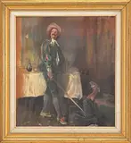 George Gibbs, Cavalier with Sword and Fallen Victim, Pastel