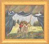Mizzy, Outside the Circus Tent, Oil on canvas