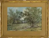 James Northcote, Landscape with Sheep, Watercolor on paper