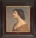 Ferenc Ingomár, Portrait of a Young Woman, Oil on canvas
