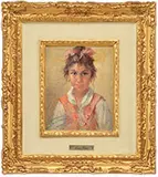 Lucio Tafuri, Half Portrait of a Girl, Oil on wood panel