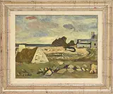 Roland Oudot, Coastal Home, Oil on canvas