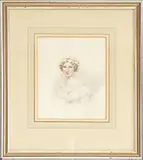 Mary Ann Knight, Portrait of Mrs, ABEL. Pencil and watercolor on paper