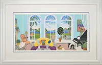 Looking Out from an Interior Room Setting by Thomas McKnight, Serigraph, offered Aug 2013
