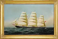 Portrait of the Ship “Laomene by Antonio Jacobsen, Oil on canvas laid on board, offered Aug 2013