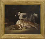 Gustav Muss-Arnolt, Two Dogs, Oil on canvas