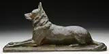 Pierre Nicholas Tourgueneff, Chien Berger Allemand Couche” (German Shepherd Dog), Bronze