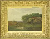 Charles Edwin Lewis Green, Barnyard Scene, Oil on canvas