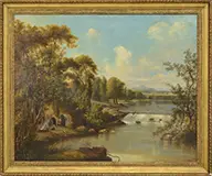 Jerome Thompson, Encampment by a River with Panoramic Views, Oil on canvas