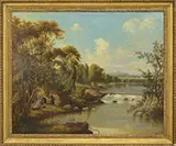 Jerome Thompson, Encampment by a River with Panoramic Views, Oil on canvas