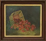 Abbie Luella Zuill, Spilled Strawberries, Oil on academy board